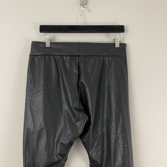 Commando Black Faux Leather Jogger Pants Size Large - Picture 8 of 8